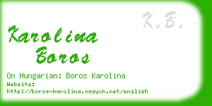 karolina boros business card